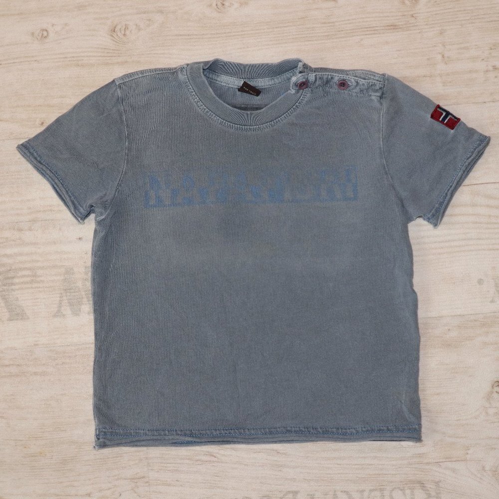 Napapijri T-Shirt Tee Boys 2T Toddler Gray Logo Flag